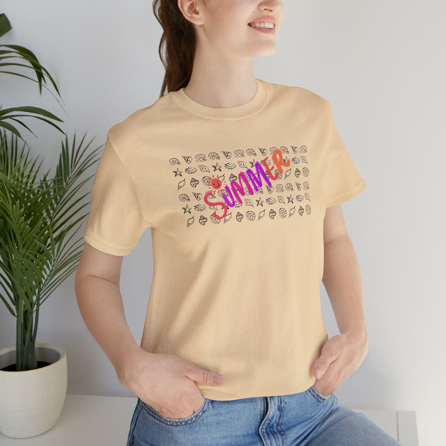 Summer Seashells Unisex Jersey Short Sleeve Tee