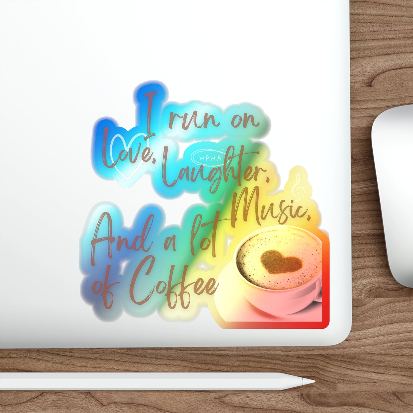 Coffee Holographic Die-cut Stickers Just for fun