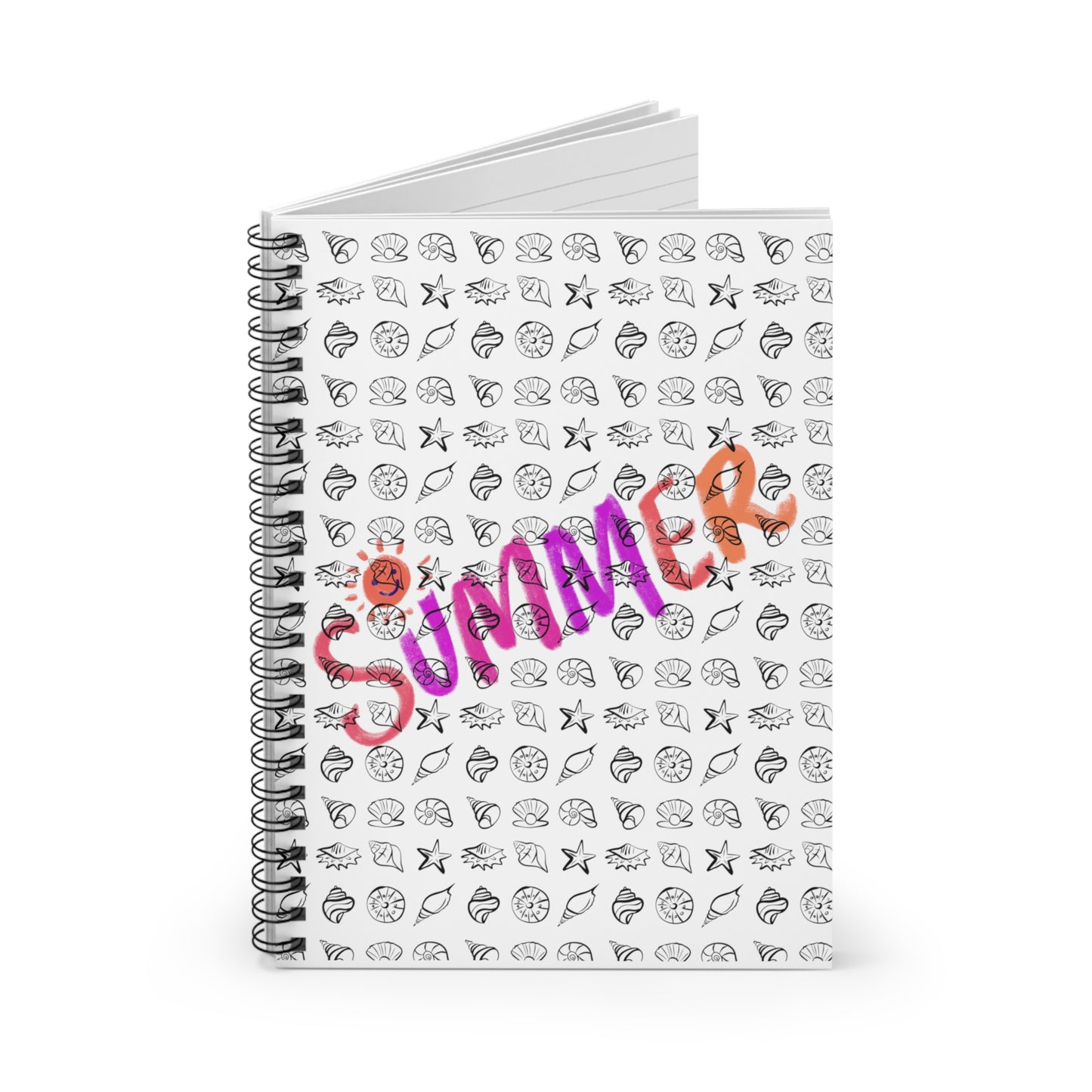 Summer Seashells Spiral Notebook - Ruled Line