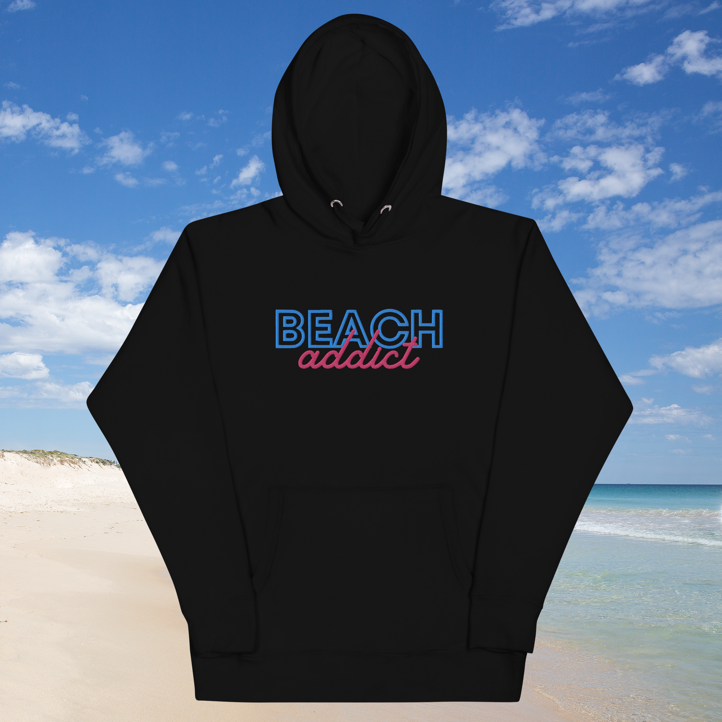 Beach Addict (Embroidered) Unisex Hoodie Just for fun