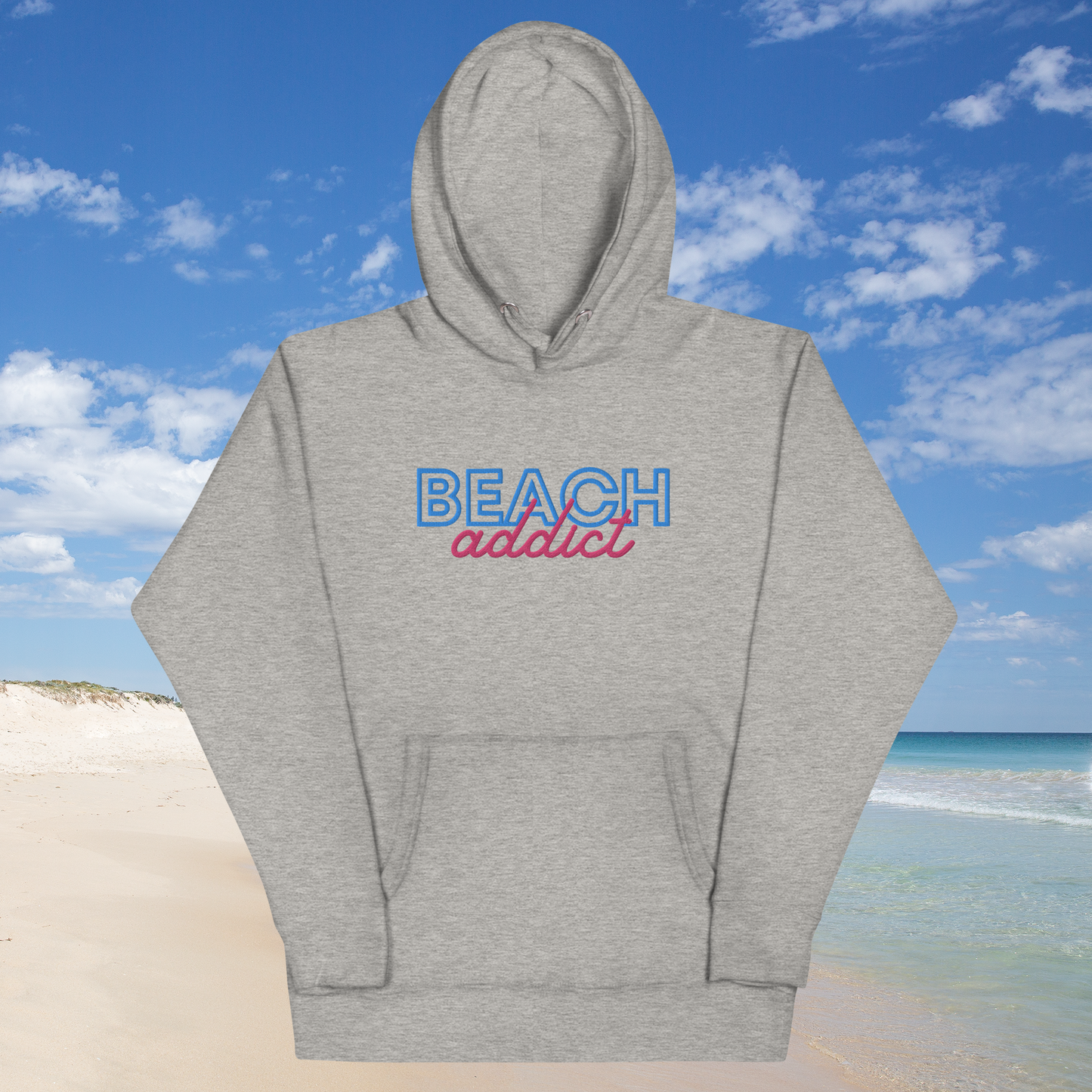 Beach Addict (Embroidered) Unisex Hoodie Just for fun
