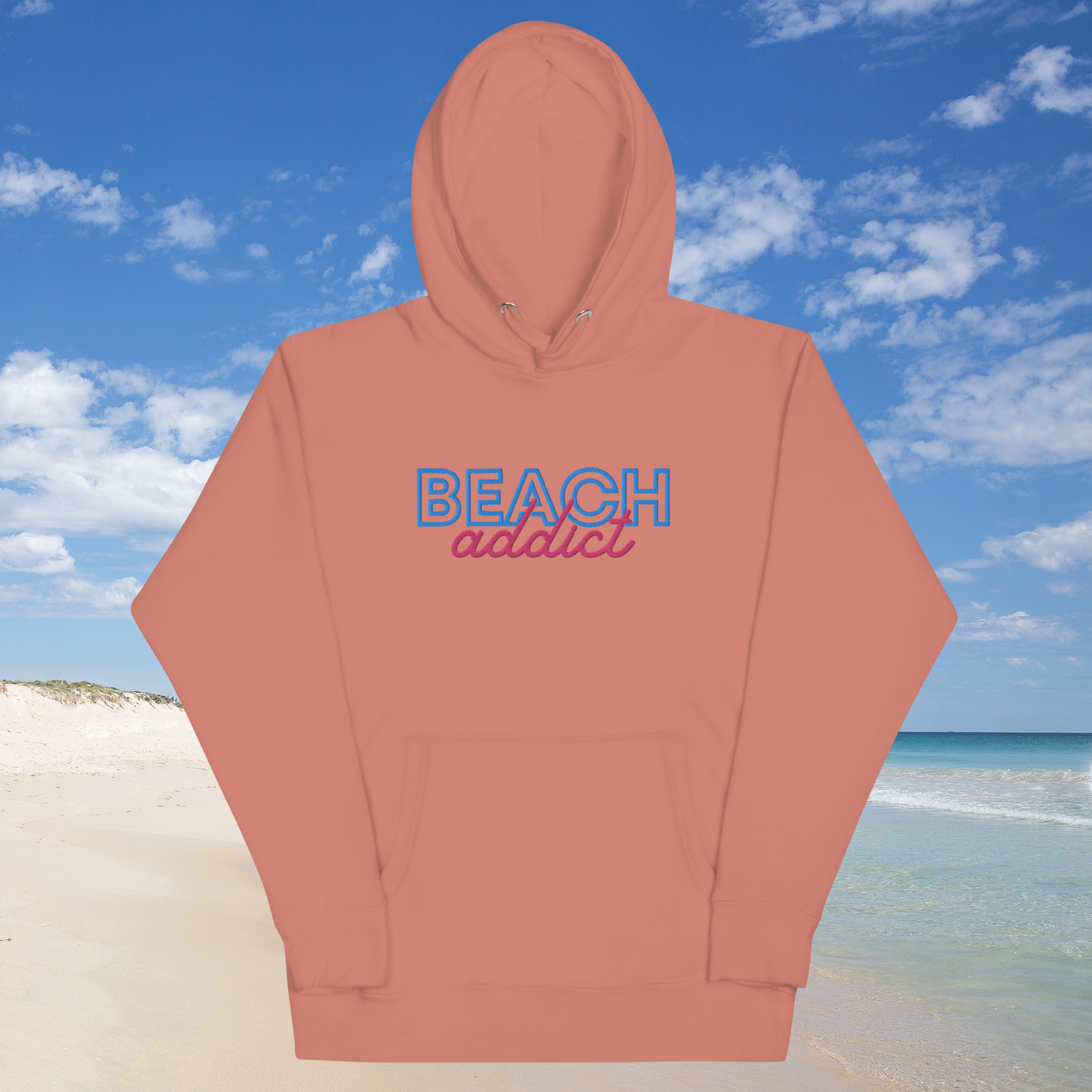 Beach Addict (Embroidered) Unisex Hoodie Just for fun