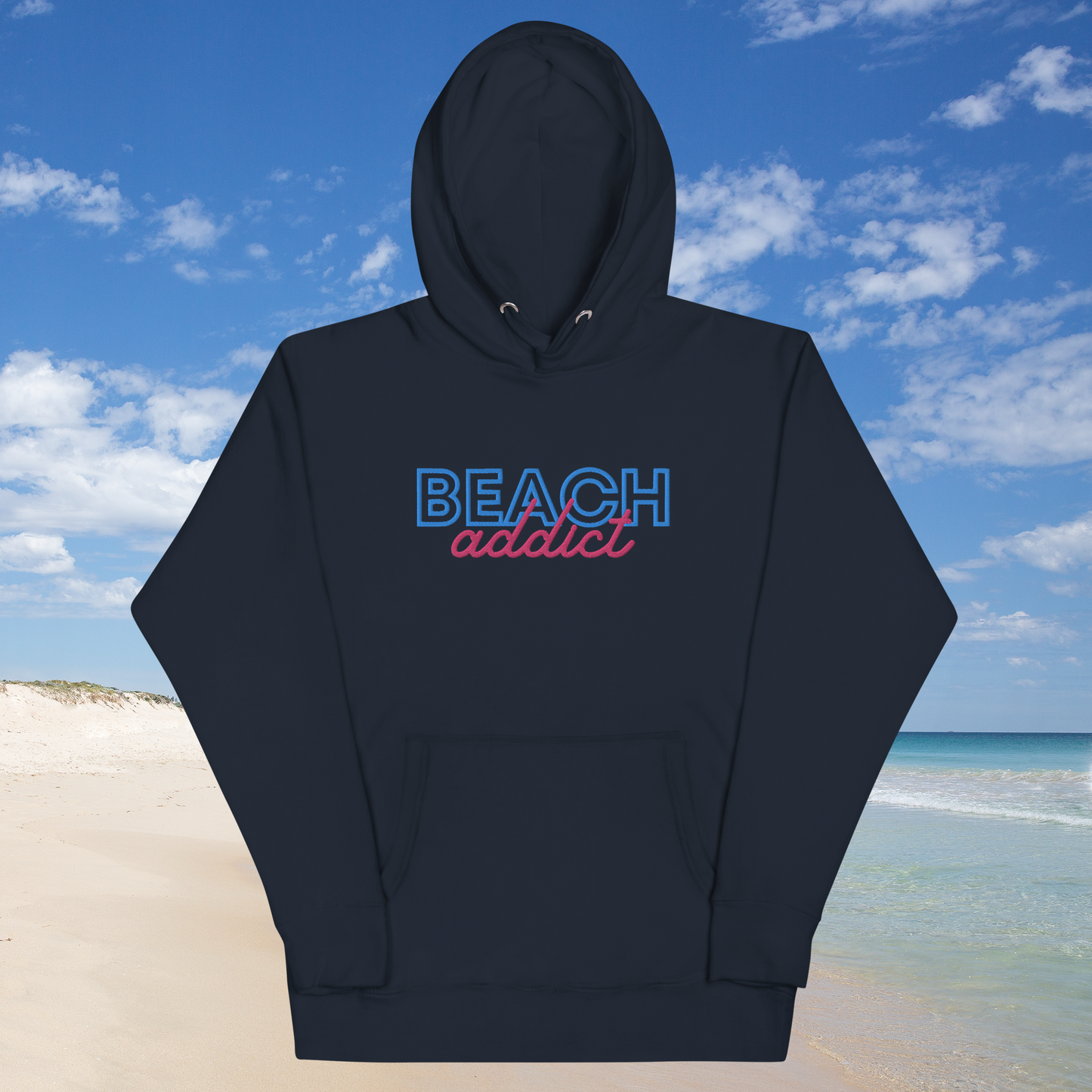 Beach Addict (Embroidered) Unisex Hoodie Just for fun