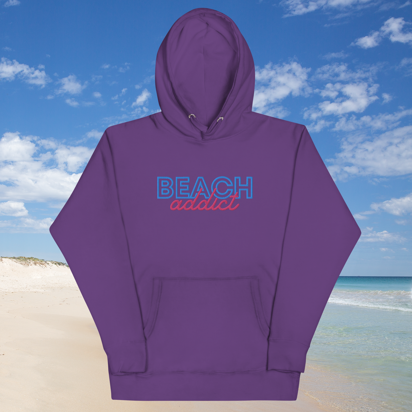 Beach Addict (Embroidered) Unisex Hoodie Just for fun