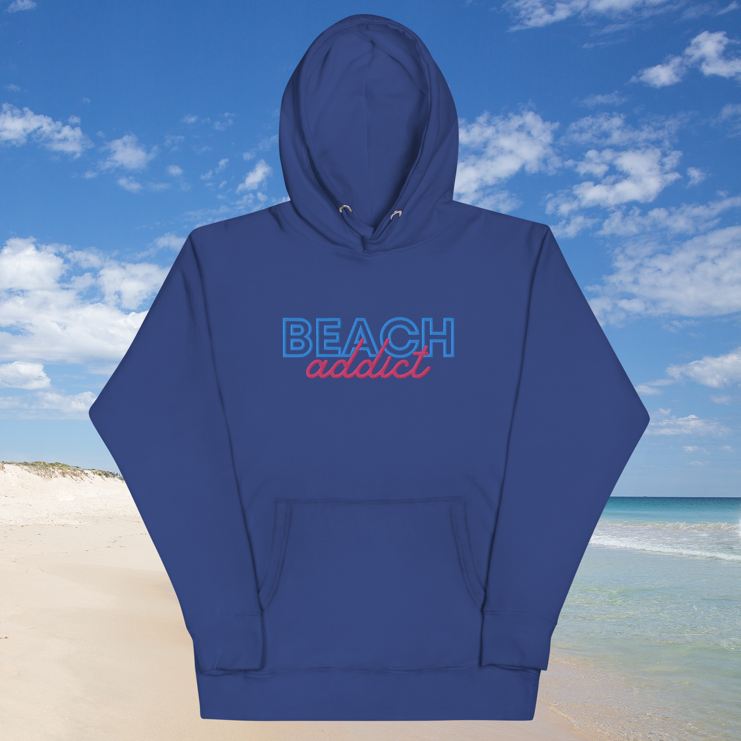 Beach Addict (Embroidered) Unisex Hoodie Just for fun