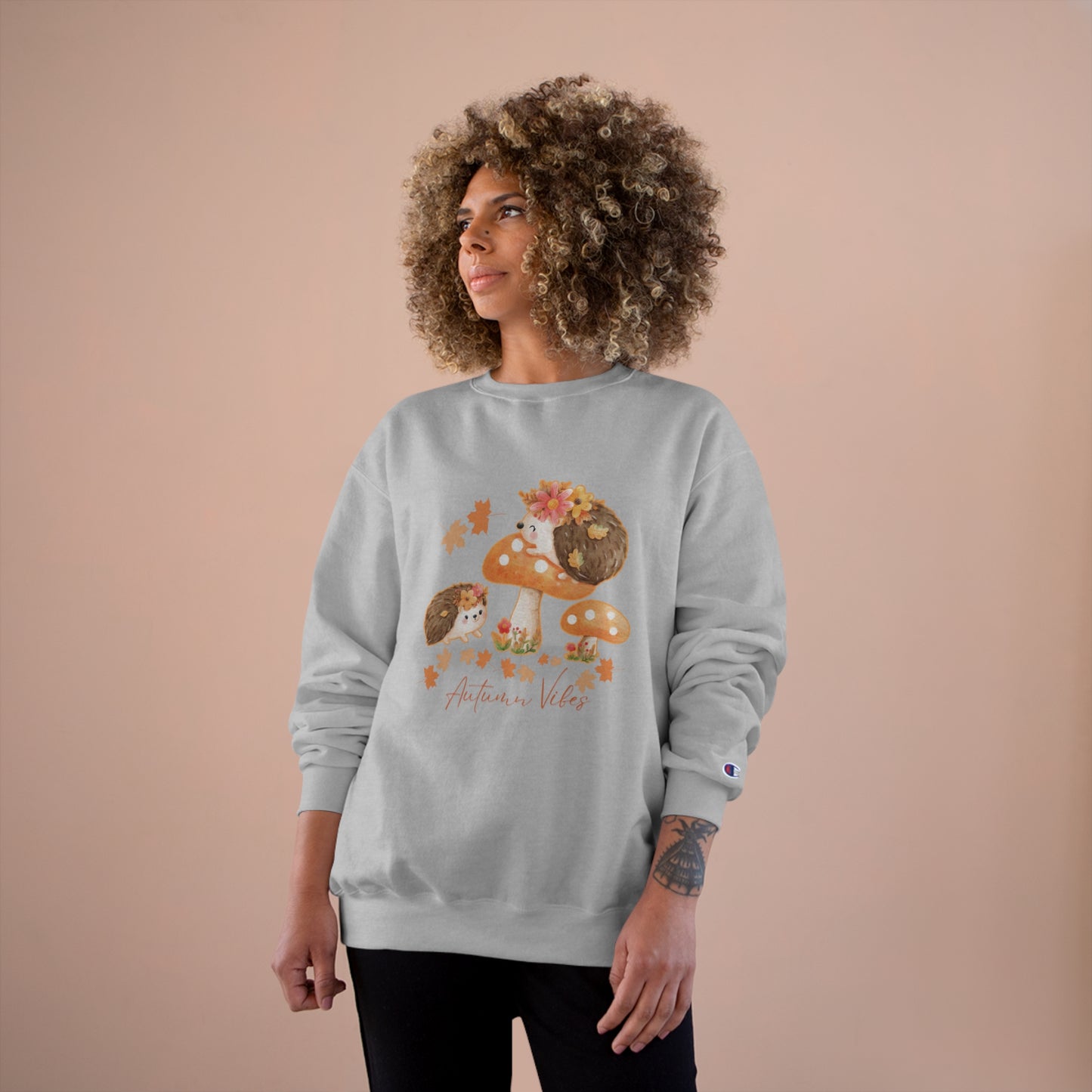 Autumn Vibes - Hedge hogs have all the fun in fall!  Champion Sweatshirt