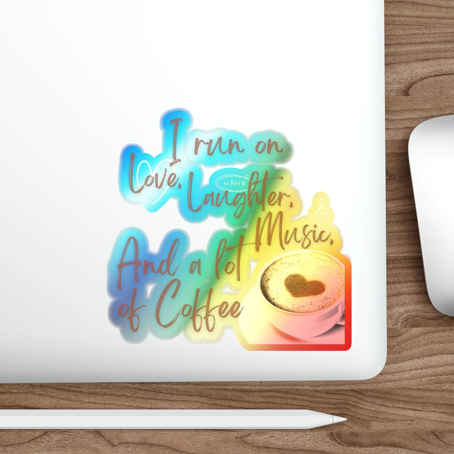 Coffee Holographic Die-cut Stickers Just for fun