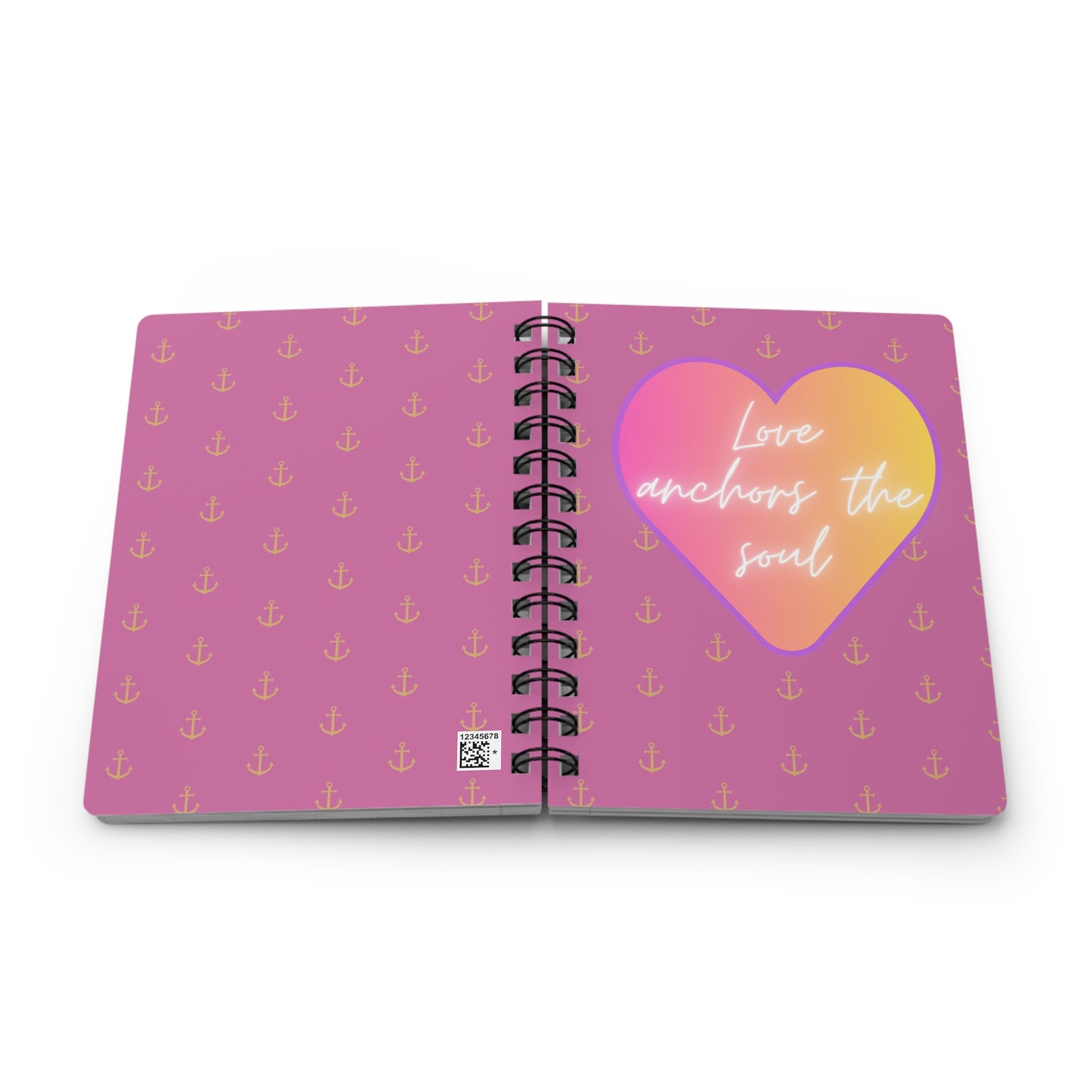 Love anchors the soul - Spiral Bound Journal (Light pink)