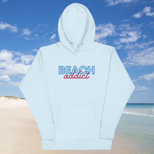 Beach Addict (Embroidered) Unisex Hoodie Just for fun